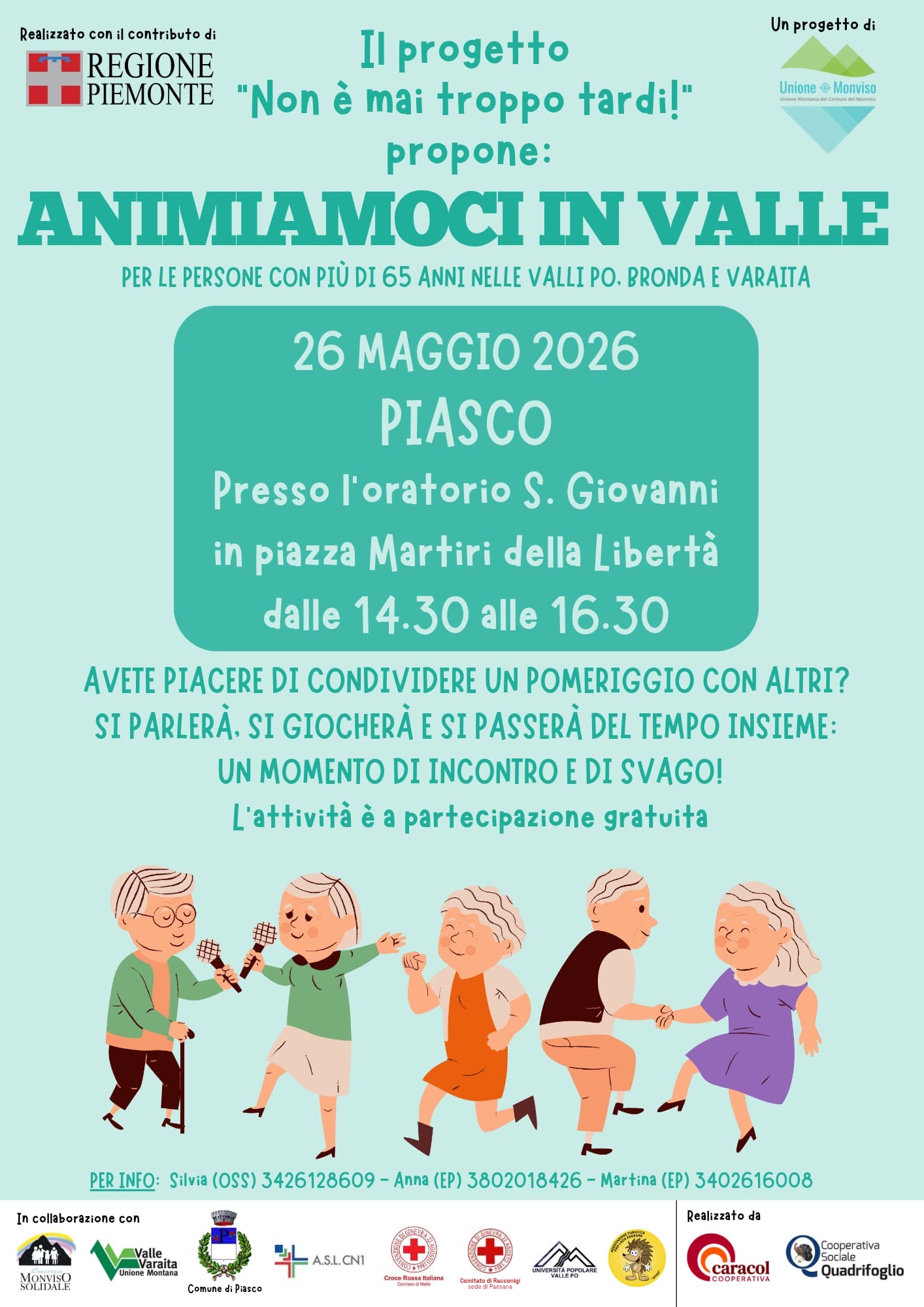 incontro a Piasco 26 maggio 2026